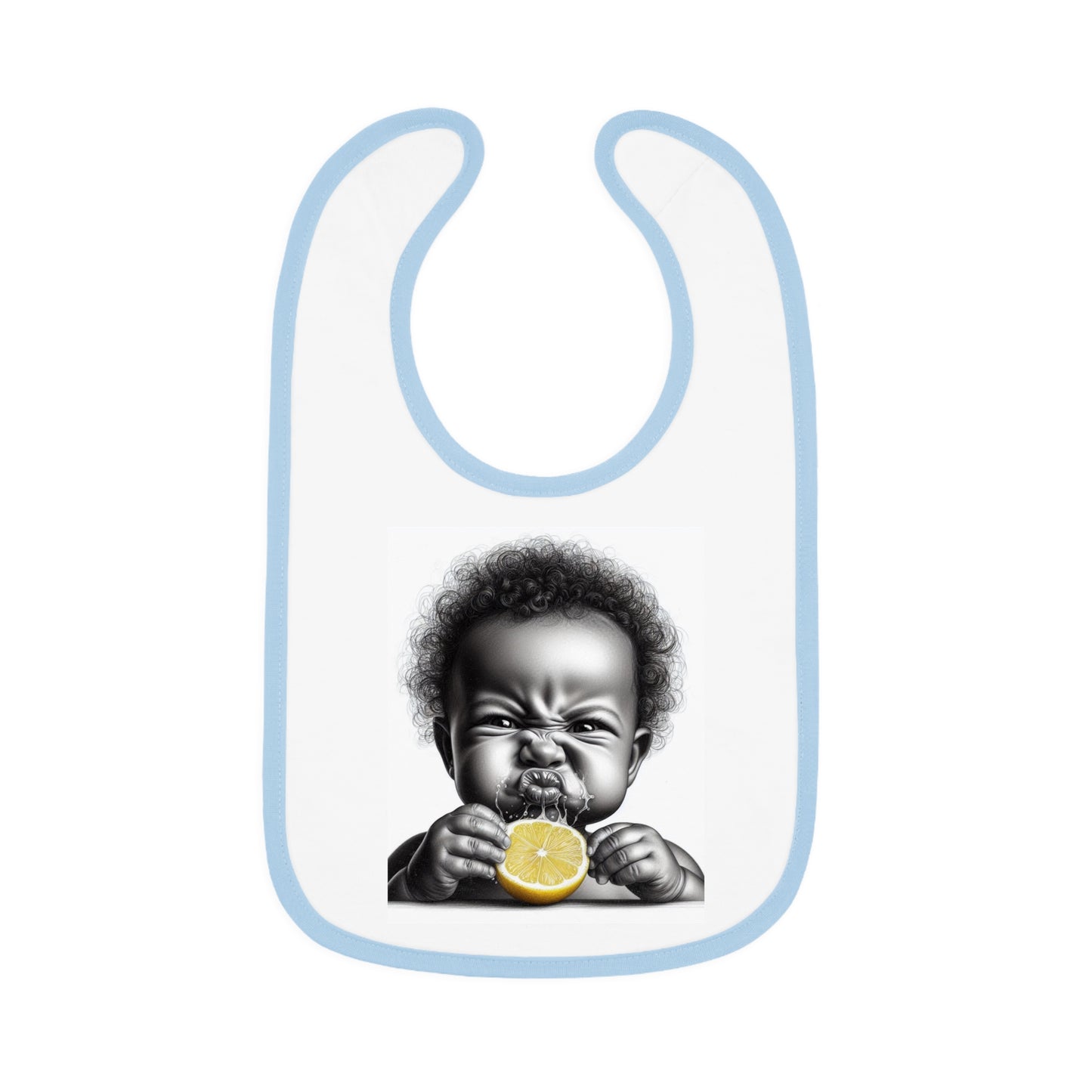 Baby Contrast Trim Jersey Bib - LemonFace Boy 2