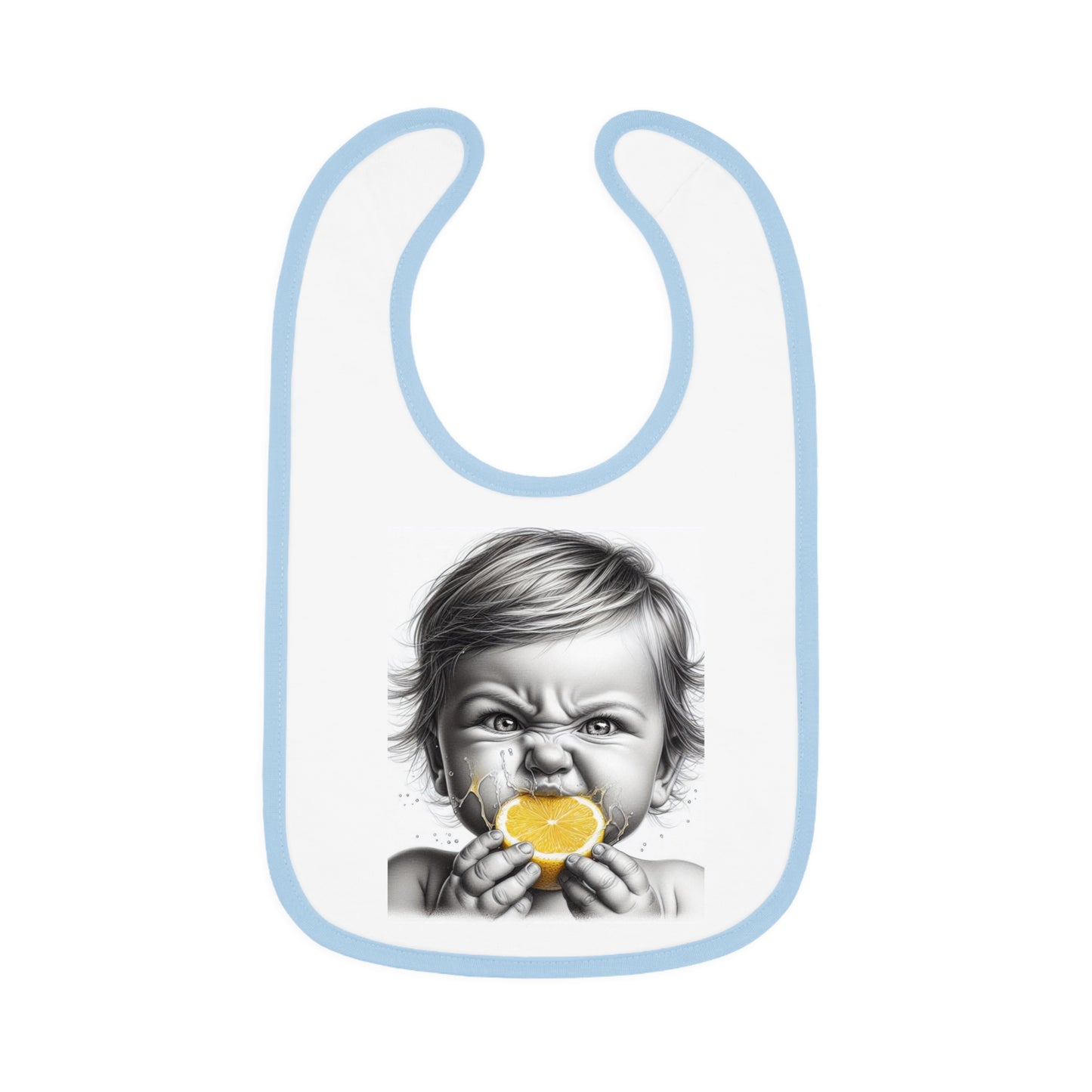 Baby Contrast Trim Jersey Bib - Lemon Boy