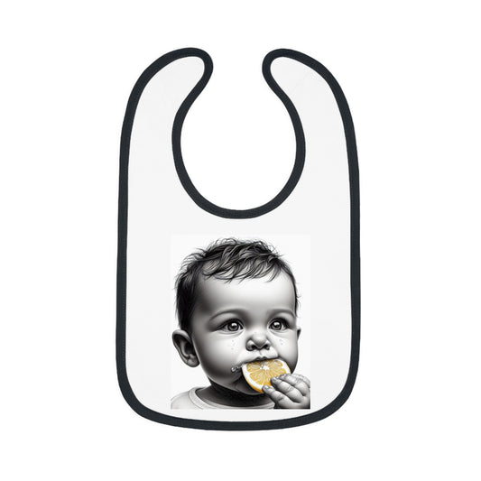 Baby Contrast Trim Jersey Bib - Lemon Baby 2