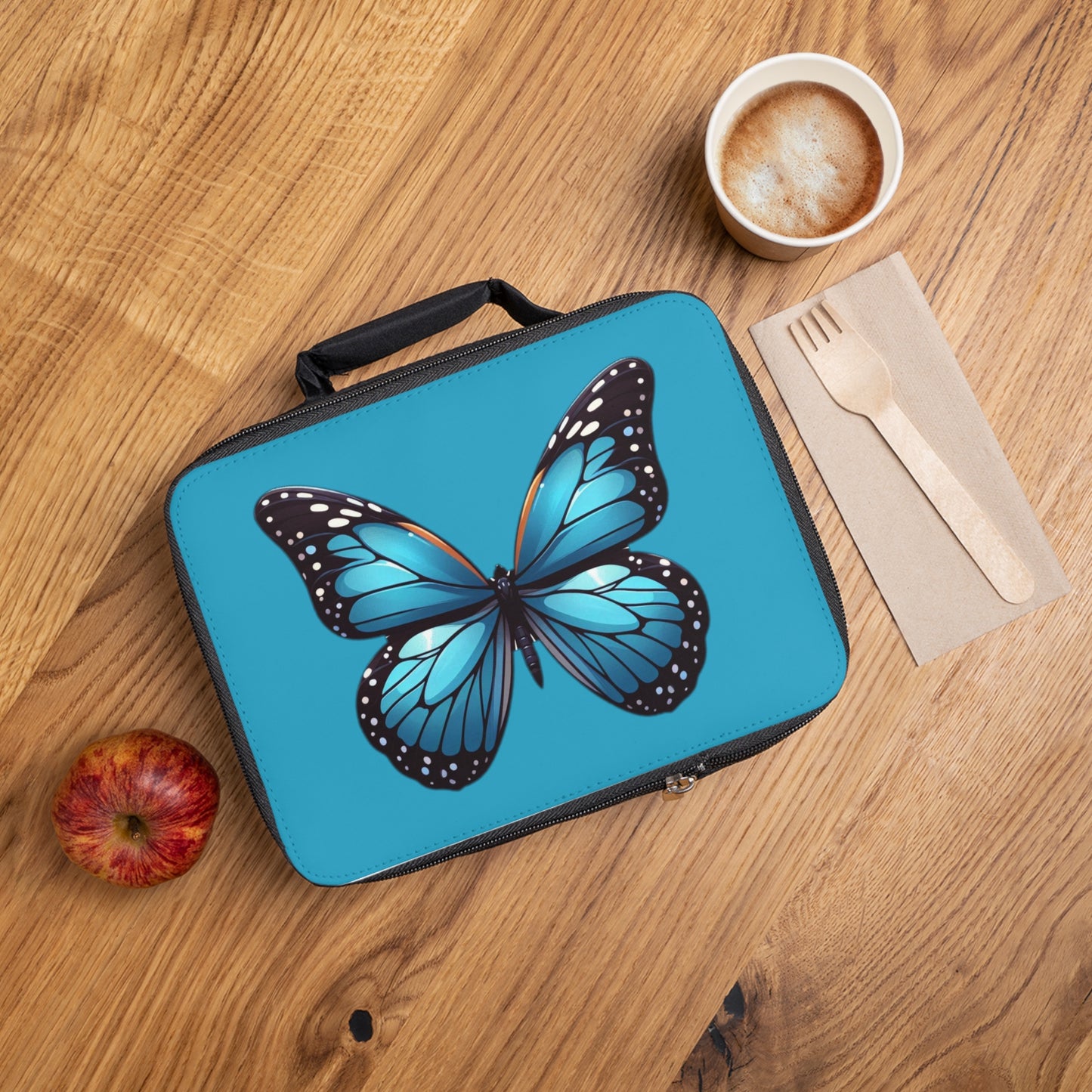 Lunch Bag -Turquoise Butterfly