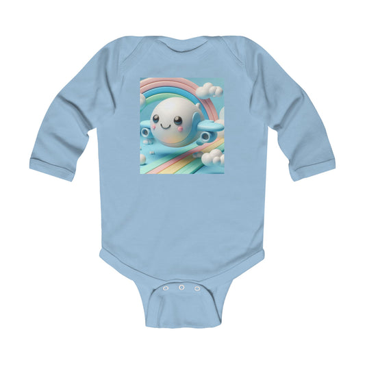 Infant Long Sleeve Bodysuit -Colorful Airplane