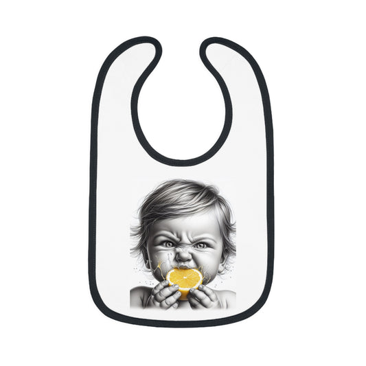 Baby Contrast Trim Jersey Bib - Lemon Boy