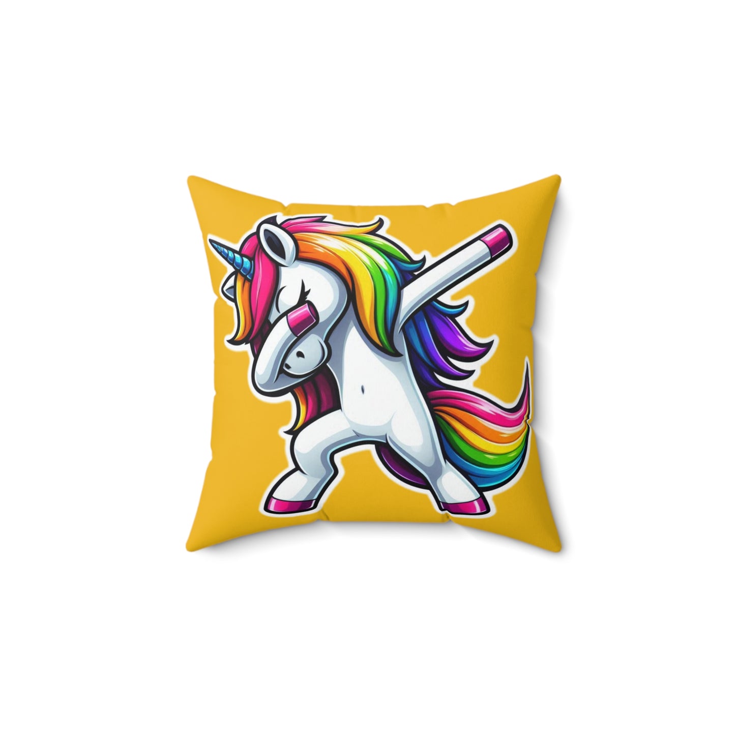 Spun Polyester Square Pillow -Unicorn