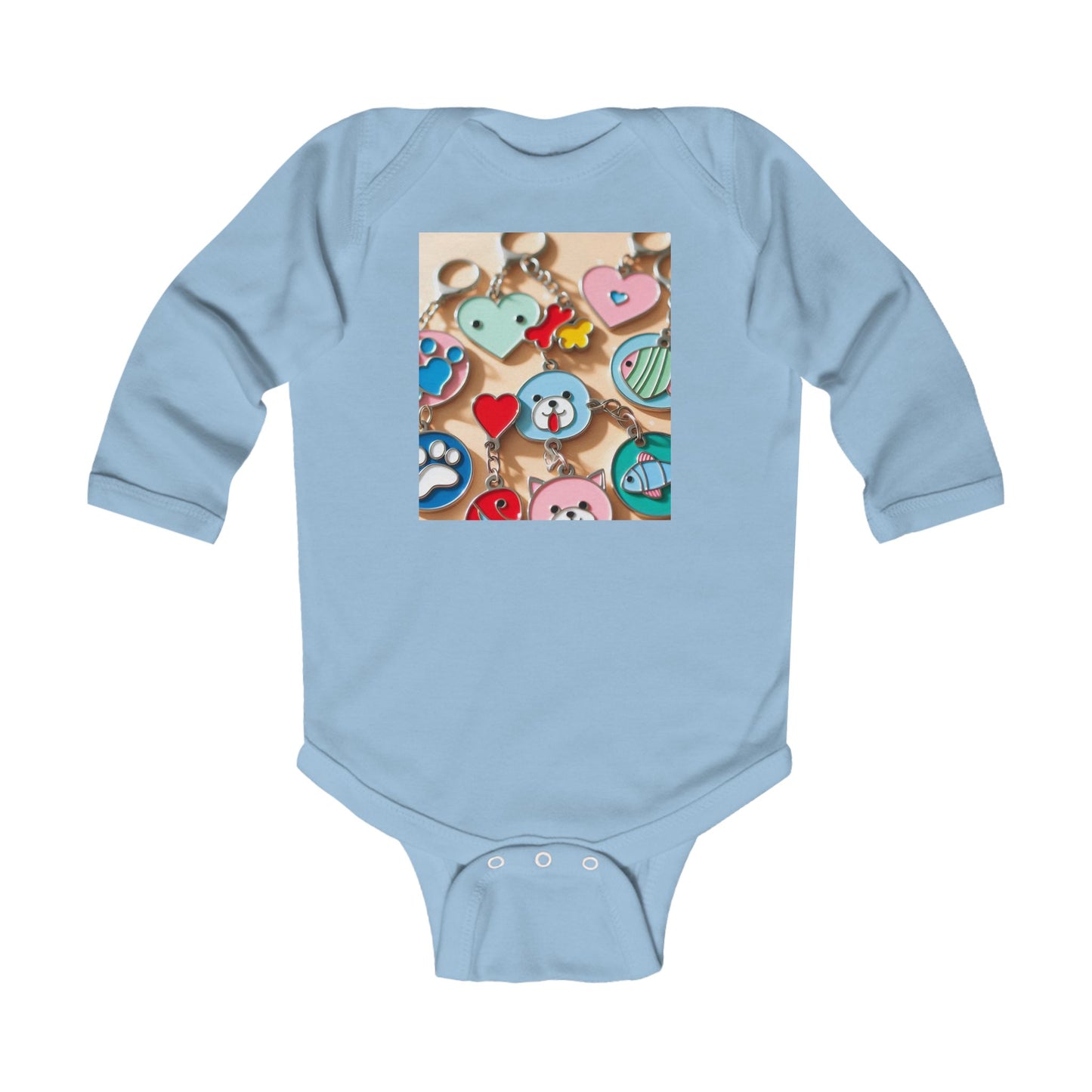 Infant Long Sleeve Bodysuit -Doggie Keychains