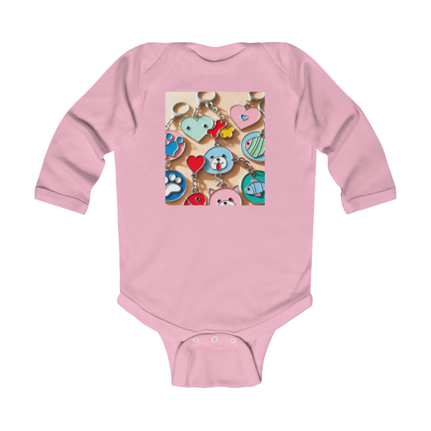 Infant Long Sleeve Bodysuit -Doggie Keychains