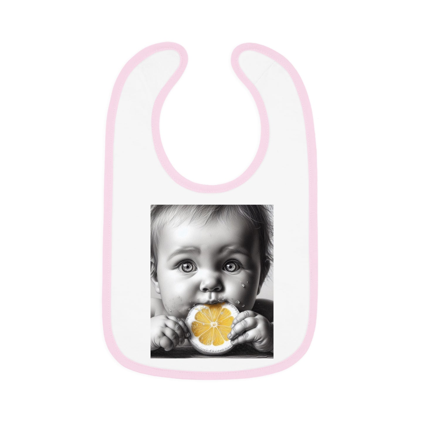 Baby Contrast Trim Jersey Bib -Lemon Baby