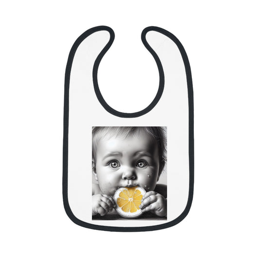 Baby Contrast Trim Jersey Bib -Lemon Baby