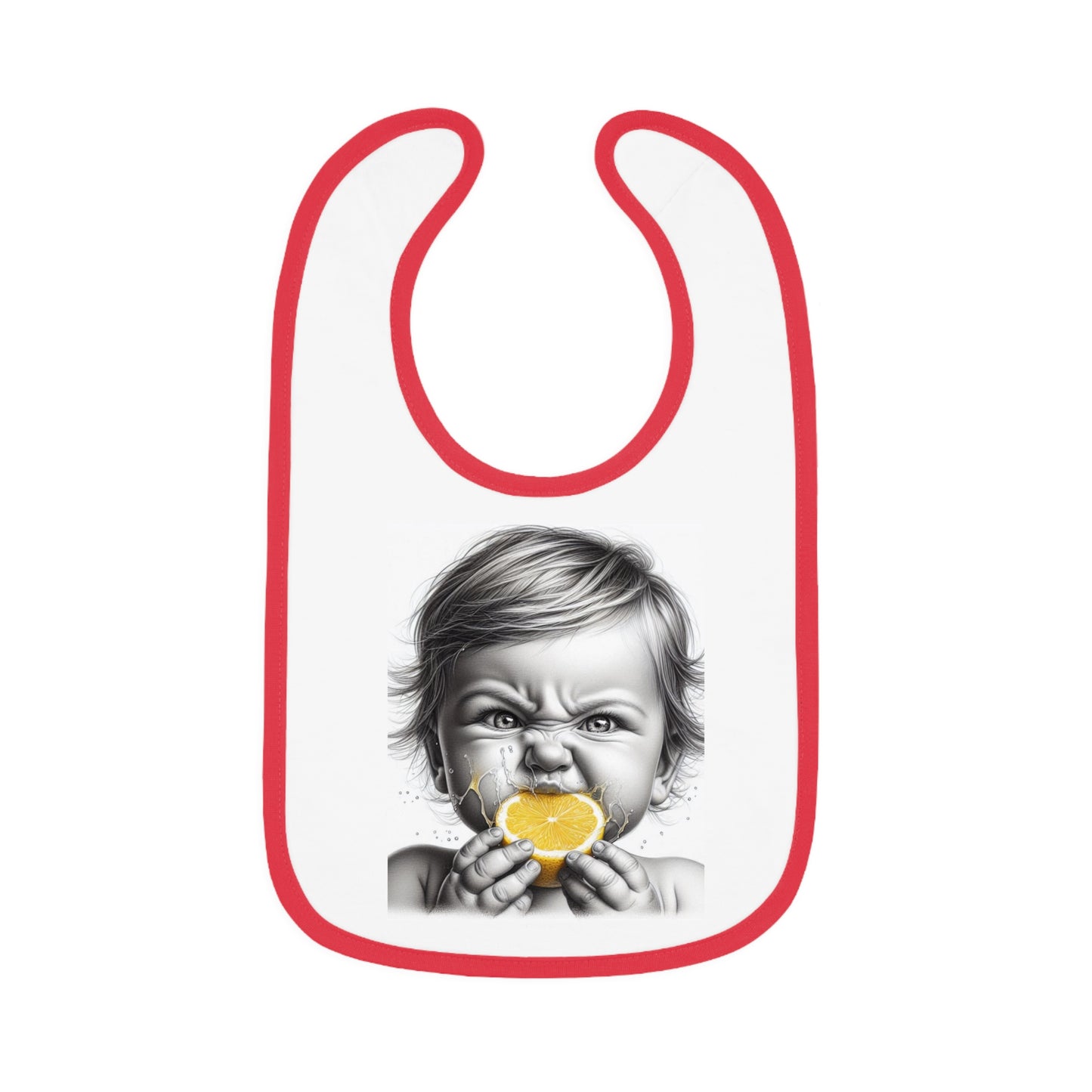 Baby Contrast Trim Jersey Bib - Lemon Boy