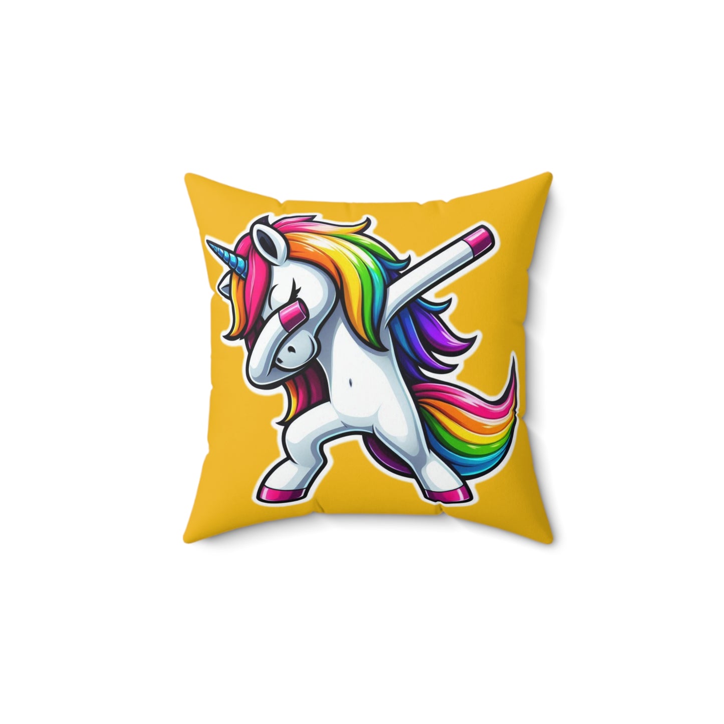 Spun Polyester Square Pillow -Unicorn