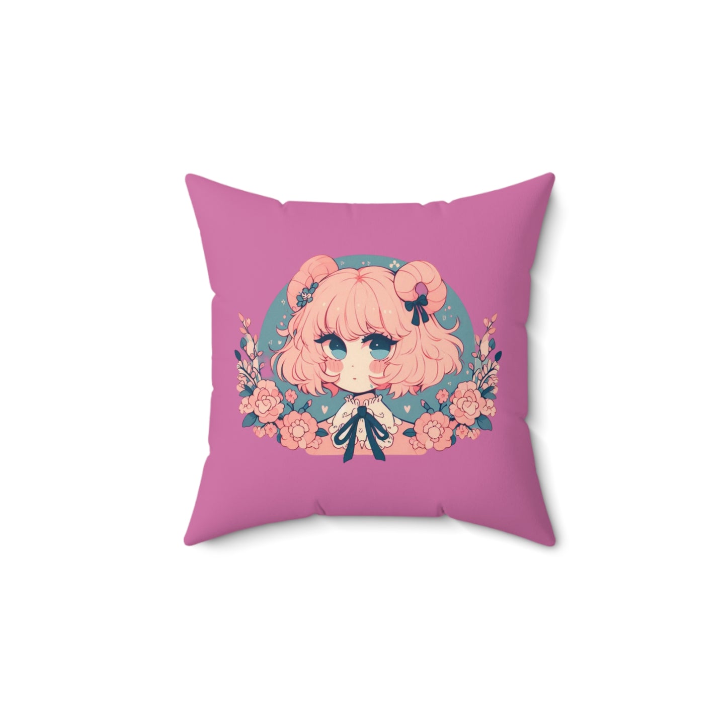 Spun Polyester Square Pillow -Anime