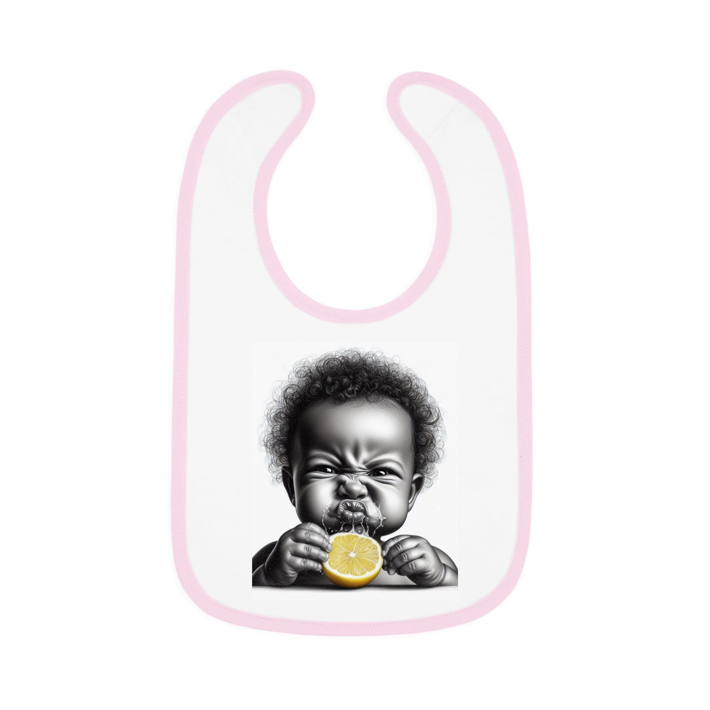 Baby Contrast Trim Jersey Bib - LemonFace Boy 2