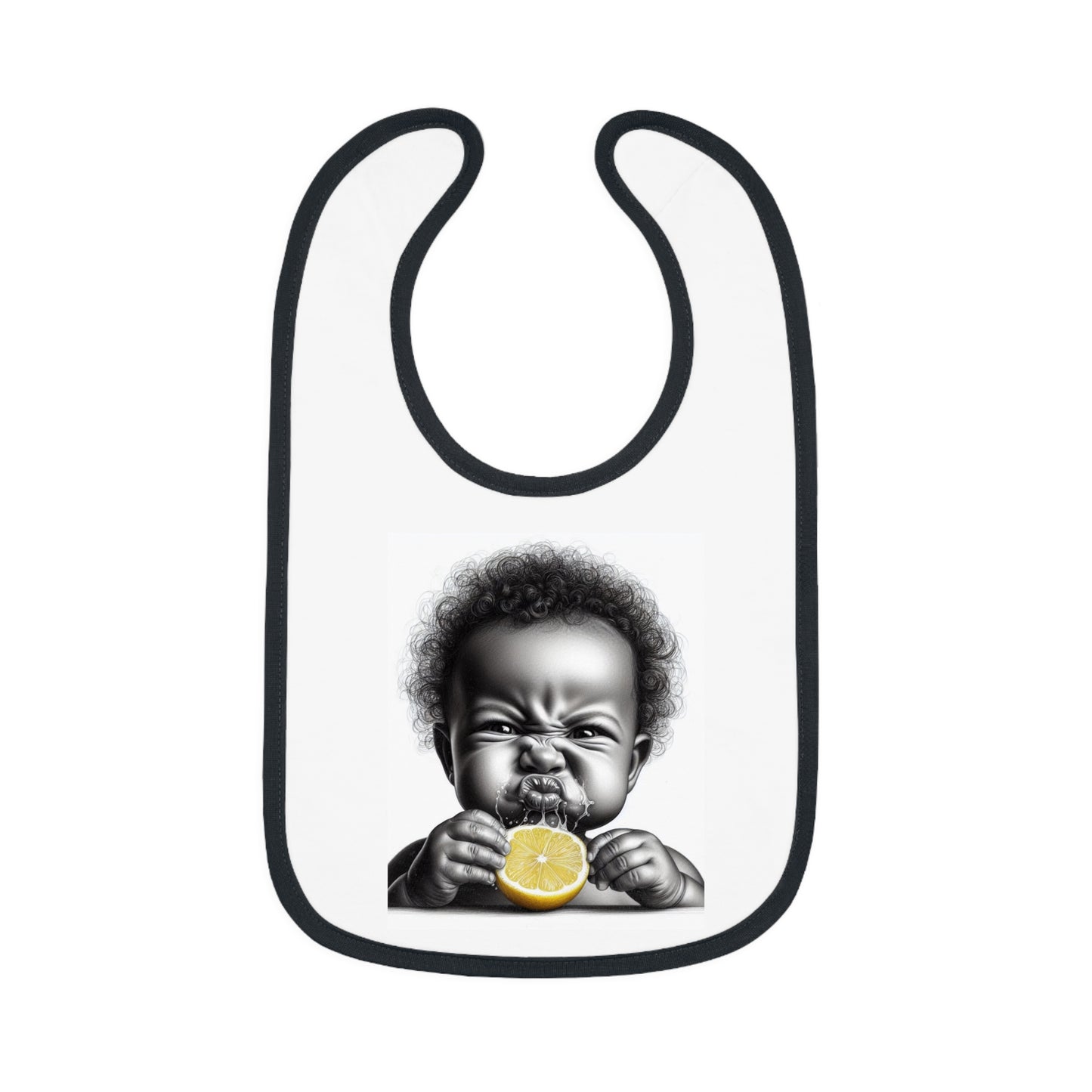 Baby Contrast Trim Jersey Bib - LemonFace Boy 2