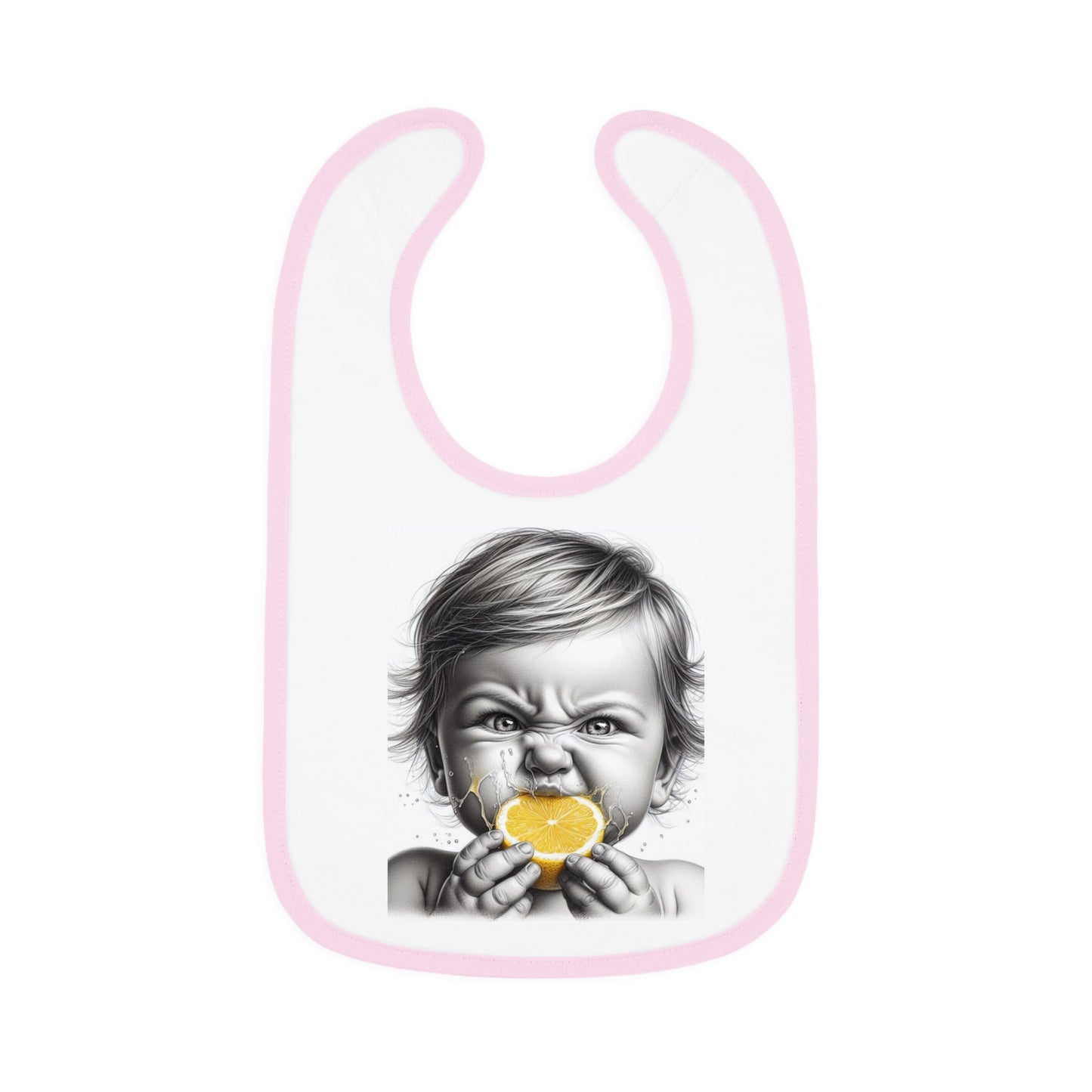 Baby Contrast Trim Jersey Bib - Lemon Boy