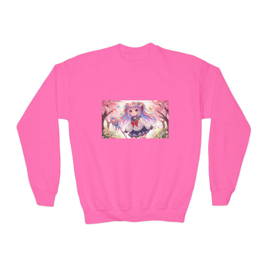 Youth Crewneck Sweatshirt -Anime Girl