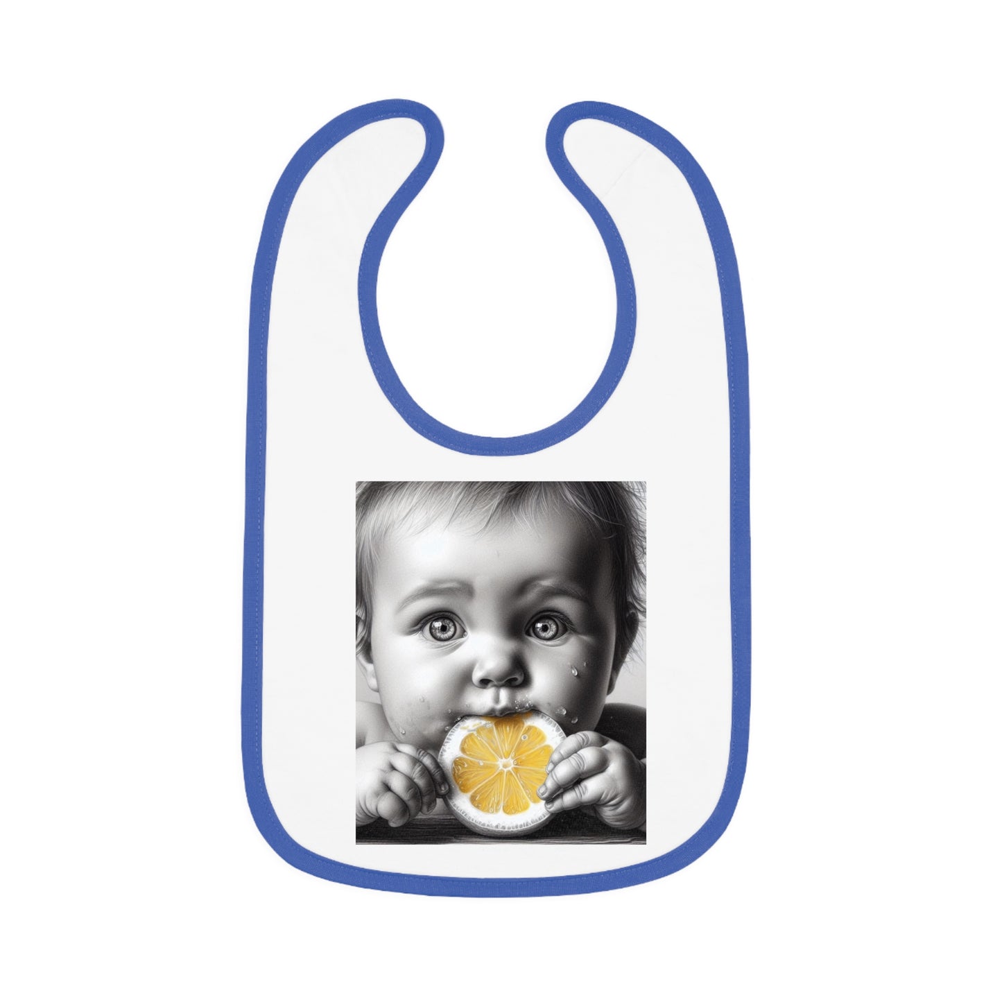 Baby Contrast Trim Jersey Bib -Lemon Baby