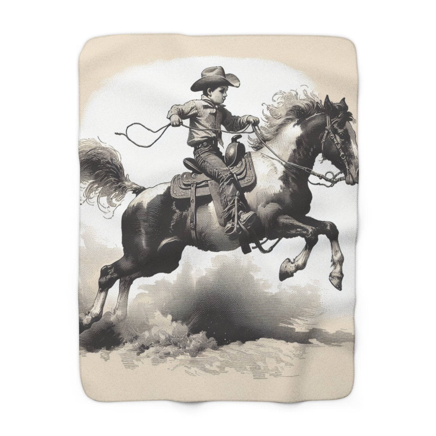 Sherpa Fleece Blanket - Cowboy